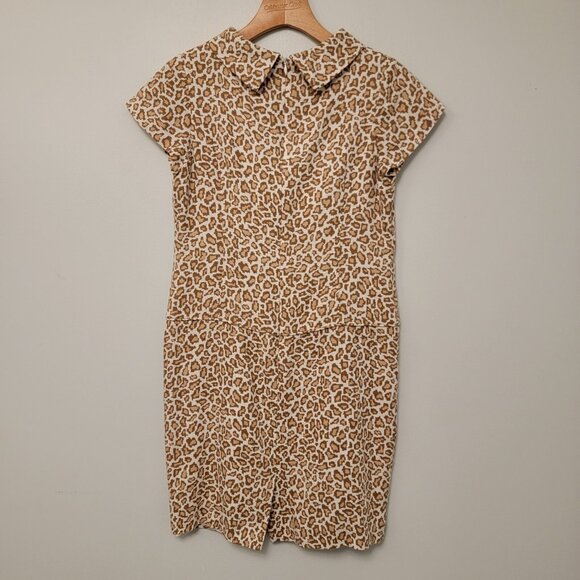 Pendleton Dress Retro Look Animal Print Short Sleeve Linen Blend Dress Sz 4P - Picture 5 of 10